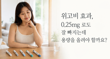 위고비 효과, 0.25mg 로도 잘 빠지는데 용량을 올려야 할까요?