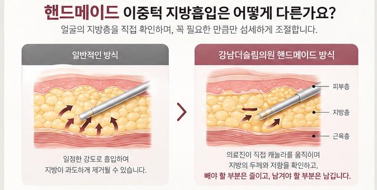 핸드메이드 이중턱지방흡입은 어떻게 다른가요?