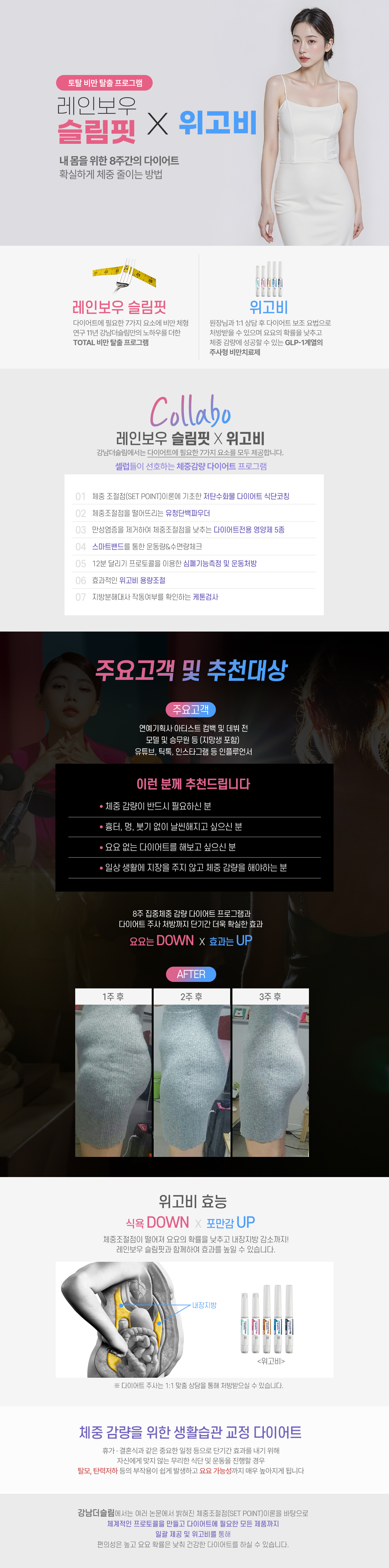 비만 탈출 토탈 케어, 4주 집중 체중 감량 프로그램 레인보우 슬림핏
